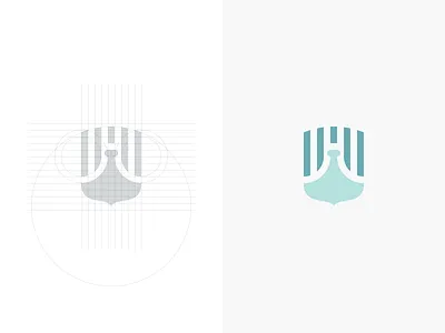 Viking ship logo badge cresk grid logo logogrid ship viking