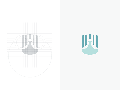Viking ship logo badge cresk grid logo logogrid ship viking