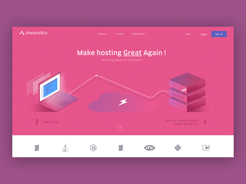 Always Data agence animation cover data illustration isometric me motion pink ui ux