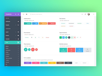Buttons - TheAdmin admin application backend button cms crm dashboard framework panel saas startup uikit