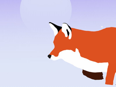 Snowfox WIP animal animation cell fox gif moon shadow sky snow snowfox stars wip