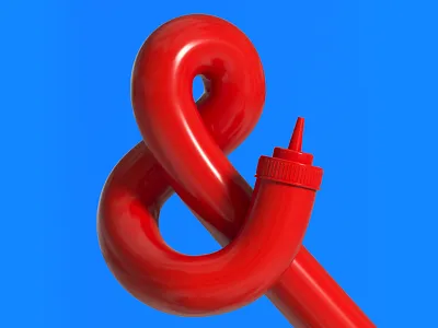 Sauce & Sauce 3d ampersand art c4d fastfood food illustration ketchup