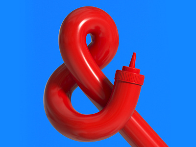 Sauce & Sauce 3d ampersand art c4d fastfood food illustration ketchup