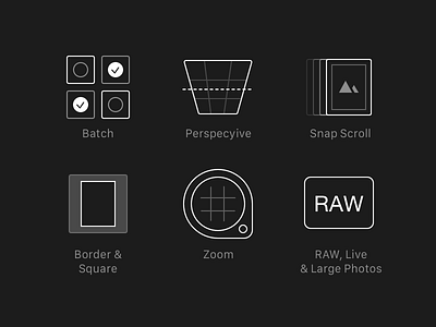 Darkroom 3.0 New Feature Icons app darkroom icon neon