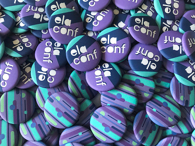 Ela Conf 2017 Buttons buttons conference marketing matte pins print purple swag