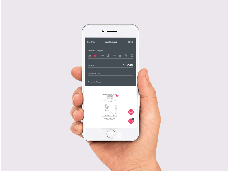 Intelligent Receipt Tracking and Easy Expense Mobile Experience expense report intelligent receipt tracker ios design mobile ux