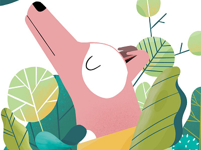 Dog and plants character design design dog illustration nature plants