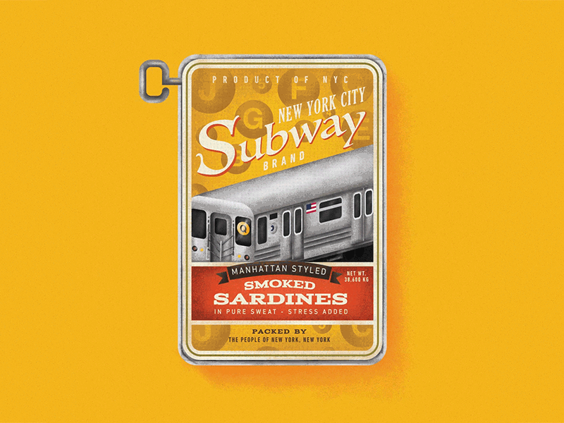 Sardine Subway character fish gif illustration newyork nyc portrait sardines subway