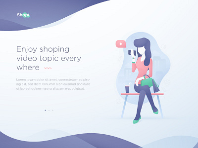 Shopi illustration character concept feminin flat design flat illustration gradient illustration inspiration shoping illustration ui ux vector woman