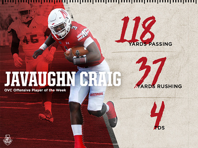 Javaughn Craig OVC OPOW Graphic austin peay football governors ncaa ovc social media