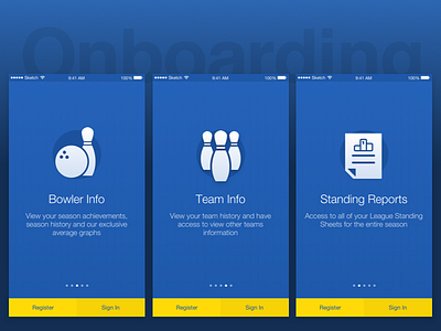 League Secretary Onboarding app bowling dashboard design mobile onboarding ui ux