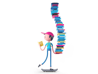 Book Boy 3d character design