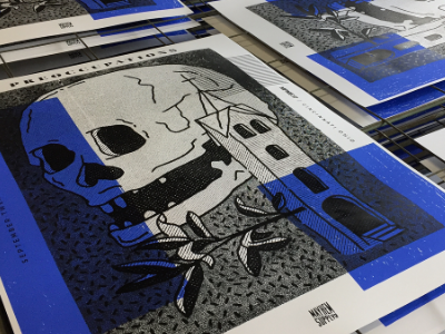 PREOCCUPATIONS music poster rock poster screenprinting show poster