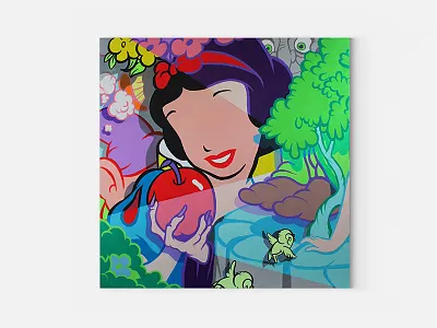 The Fairest acrylic apply disney painting snow snow white the fairest white witch wood wood panel