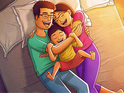 Just before the bedtime... :D animation art colour drawing family hug mood photoshop sketch sketching