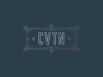 CVTN beer brand brew drink drinkery gold hops identity logo tennessee type