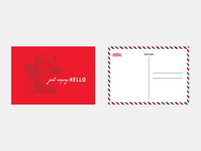 Oxbow Hotel Postcard Design airmail brand branding design graphic design hotel layout par avion postcard typography