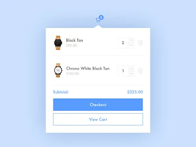 Shopping Cart Dropdown ecommerce shopping cart ui ux web design