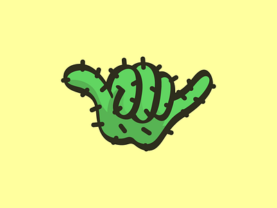 Alohowdy or Shakactus? cactus hawaii icon illustration mashup shaka surf wip