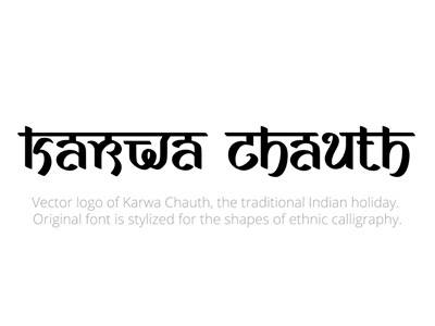 Karwa Chauth ink logo calligraphy chauth ethnic font hindi holiday indian ink karva karwa lettering logo
