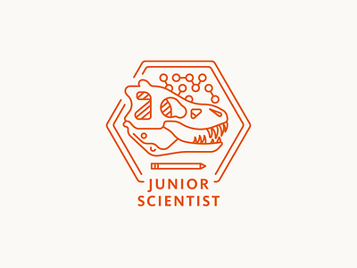 T-Rex Badge badge bones molecule nature pencil science skeleton skull trex