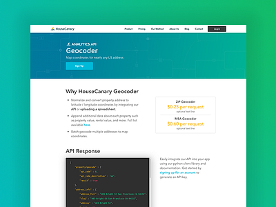 Geocoder Page api geocoder house canary landing page