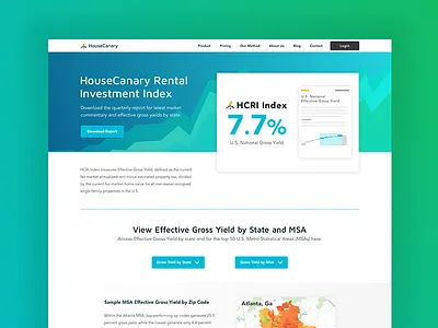 Rental Invesment Index landing page real estate real estate analytics