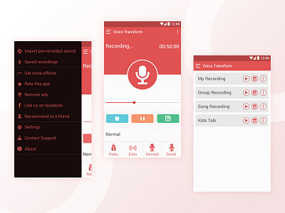 Mobile app UI android app audio iphone mobile play recording stop ui ux voice