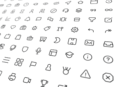 Icon set 1px border feather icons minimal