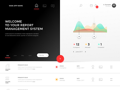 Dashboard - 2 black dashboard design font icons infographics red ui ux web