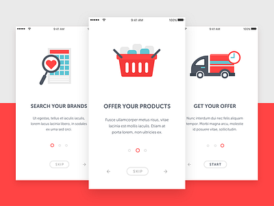 Daily UI | 023 — Onboarding dailyui intro onboarding red ui ux