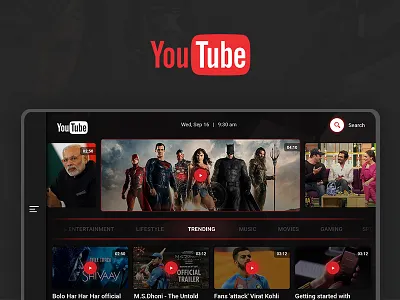 YouTube Smart TV App home smart tv smart tv app tv app tv app design ui user interface ux youtube youtube ui