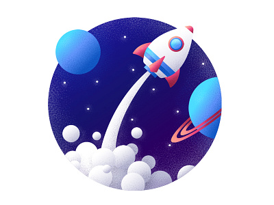 Space illustration rocket space spaceship star trip vector