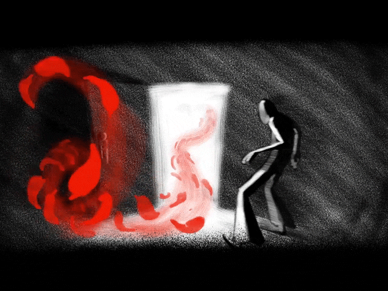 Scary Unkown 2d after effects animation black classic dark drawing horror loop photoshop short white