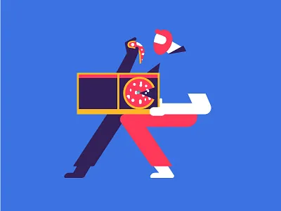 PIZZA best break character delivery dinner food illustration italian pizza slice