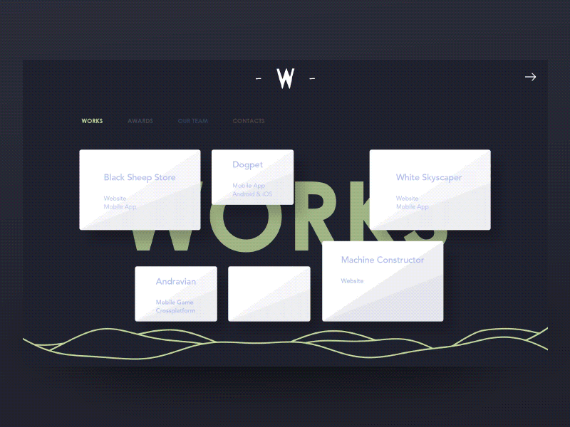 Paralax animation for Webstudio (concept) animation awards concept dark design flow neon paralax smooth team website works