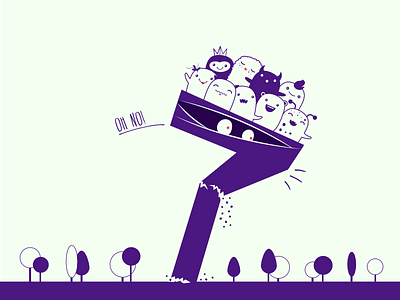 Oh No! 7 doodle monster seven typehue