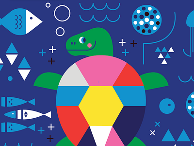 Turtle Pattern editorial fish illustration jellyfish lucas jubb scandinavian sea tortoise turtle under water