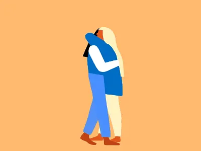 A Hug hug illustration women