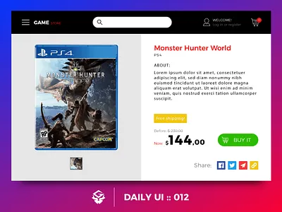 E-Commerce Shop | #dailyui #012 012 dailyui e commerce illustrator page shop web