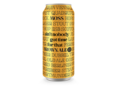 Brown Ale beer brown ale can moss oklahoma packaging typography
