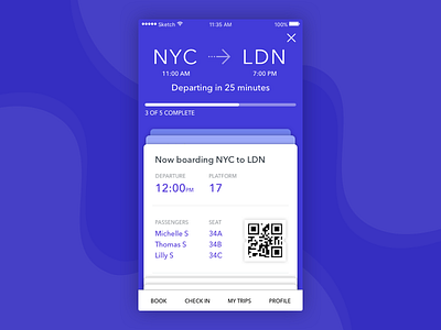 Hyperloop boarding app ios travel ui