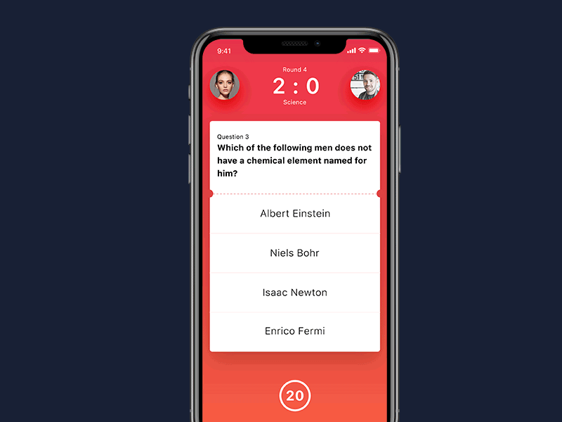 Knowledge Quiz App ae app game gif interaction iphone x mobile quiz