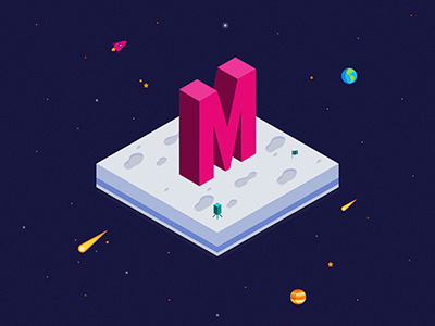 36 Days of Type "M" 36daysoftype illustration isometric type typography vector