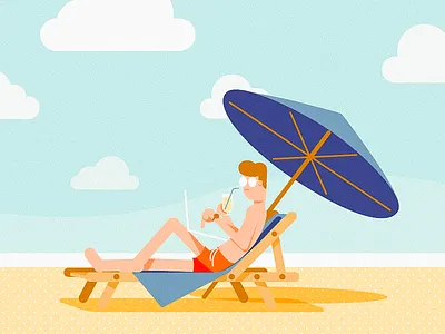 Summer time beach freelance freelancer holidays rest sea summer travel