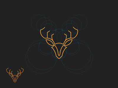 Deer animal deer design grid illustration line logo vector