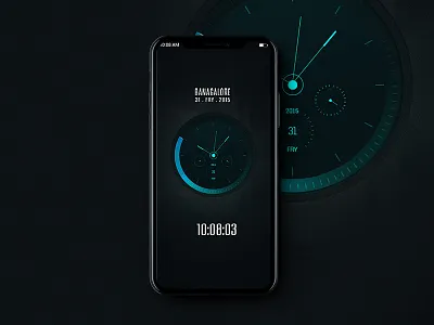 UI Design For Time analog android dark ios minimal shibupavizha time ui ux