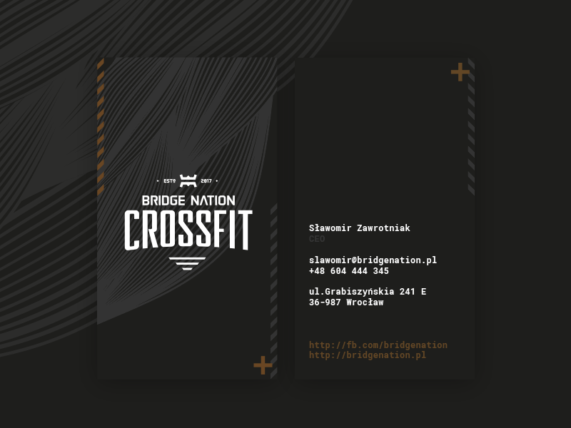 Bridge Nation | Crossfit business cards crossfit id identification logo muscles symbol