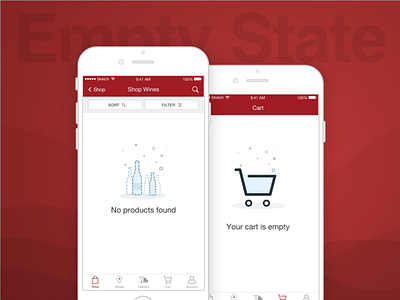 K&L Wines Store App Empty State app bottle cart design empty state illustration mobile ui ux wines