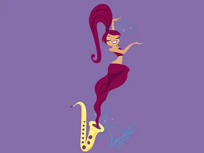 Jazz Genie genie girl illustration jazz magic music saxophone